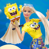 Barbie loves SpongeBob  Squarepants: Pair -a-Square Games