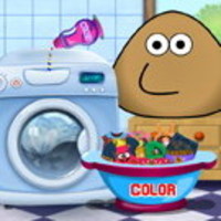 Pou Washing Clothes