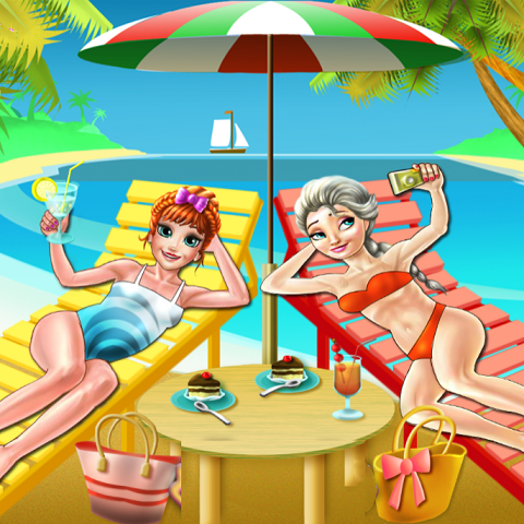 Elsa And Anna: Beach Selfie
