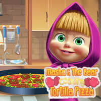 Masha & The Bear Cooking Tortilla Pizza